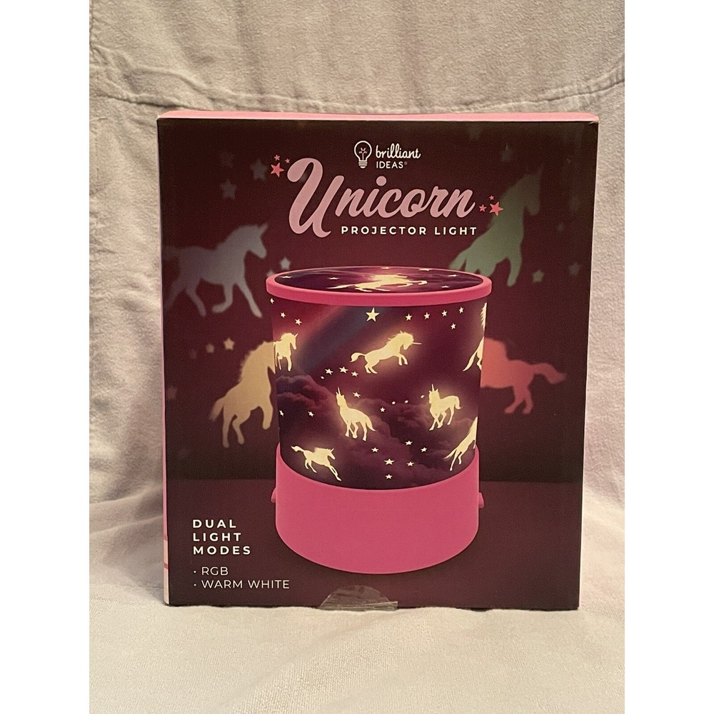 NEW Brilliant Ideas Pink Unicorn Projector LED Light - White & RGB